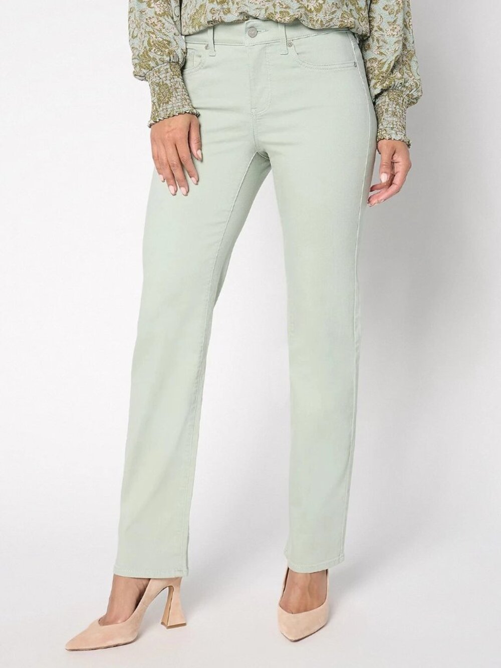 NYDJ Womens Jeans Size 18W Tomatillo Green Marilyn Straight Cuff New - Picture 3 of 8